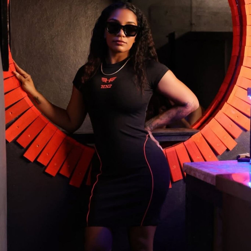 NEON STITCH BODYCON DRESS – Hustlers Never Fold